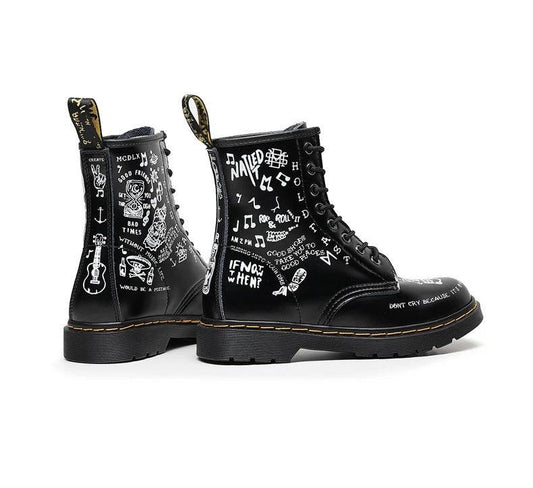 Men's Hard Leather Graffiti Boots by GJG Denim