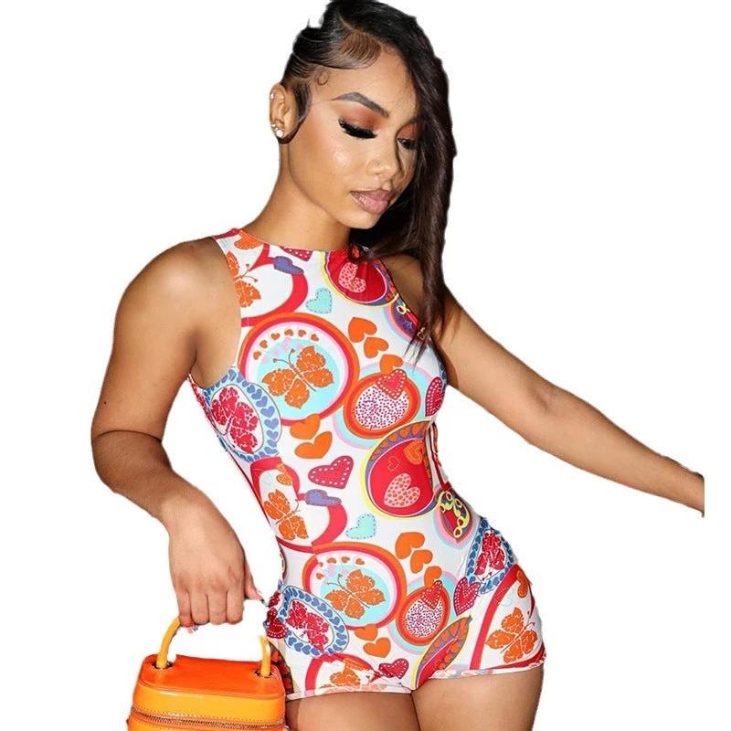 Fashion Personality Tight Jumpsuit Shorts For Women by GJG Denim