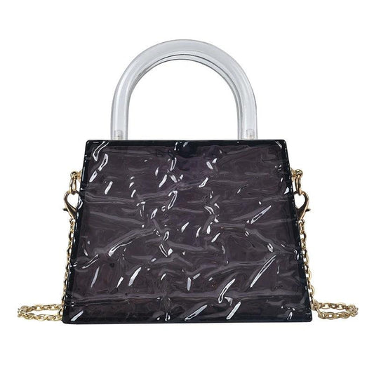 Super Mini Transparent Chain Small hand Bag Lipstick Bag Headphone Bag Women by GJG Denim