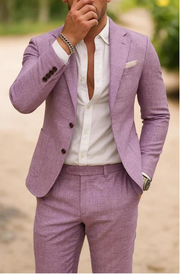 Men's Casual Two-piece Suit by GJG Denim