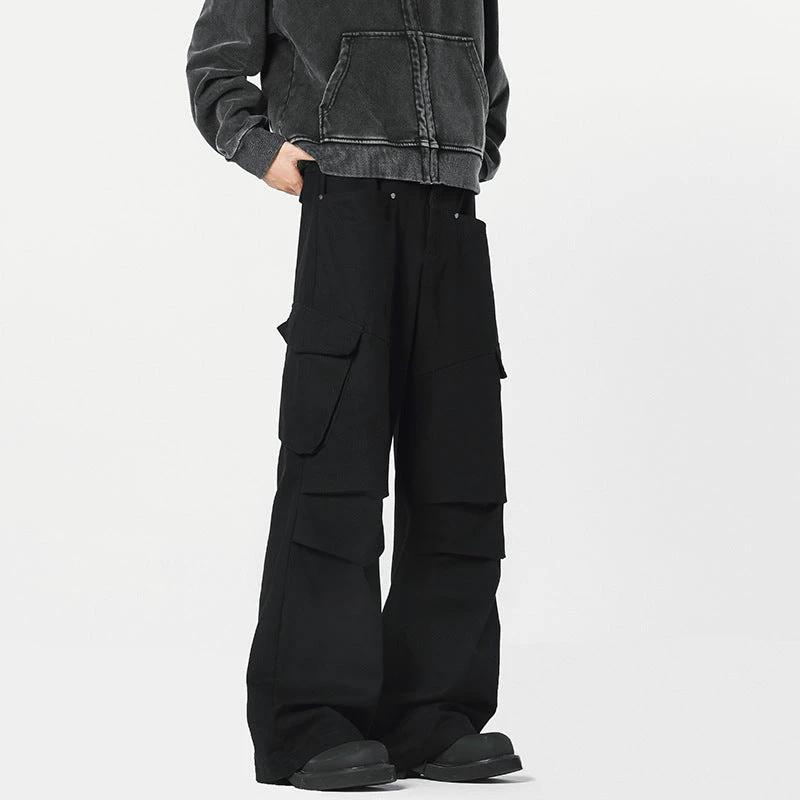 Retro Men's Straight Cargo Casual Pants by GJG Denim