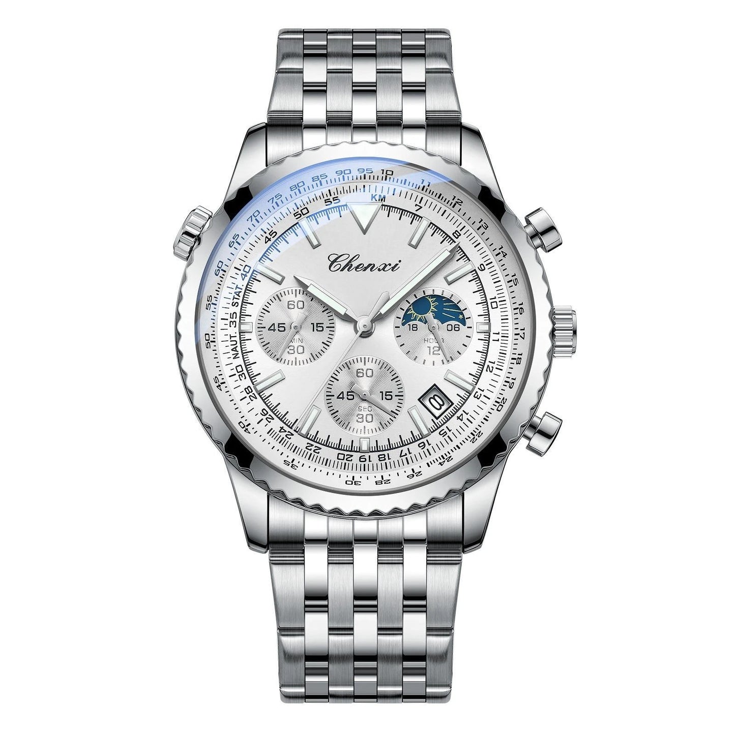 Men's Table Quartz Luminous Waterproof Watch by GJG Denim
