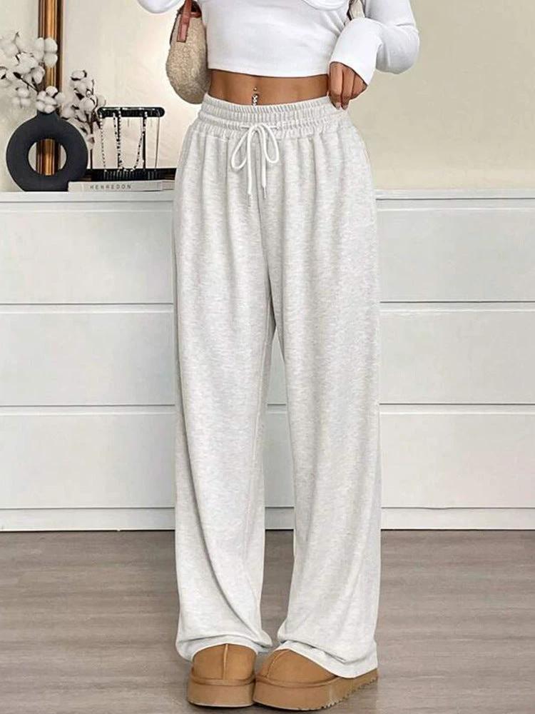 Solid Color Women's Clothes Casual Pants Loose Commuter Trousers by GJG Denim