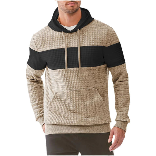 Men's Hooded Long-sleeved Sweater w/ Drawstring by GJG Denim