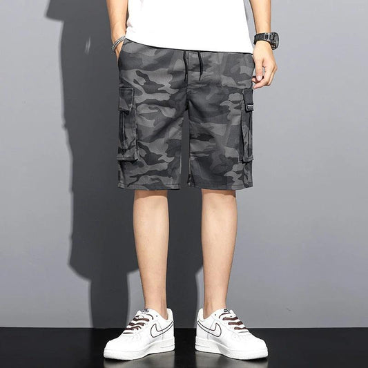 Summer Camouflage 5-point Workwear Shorts Men by GJG Denim