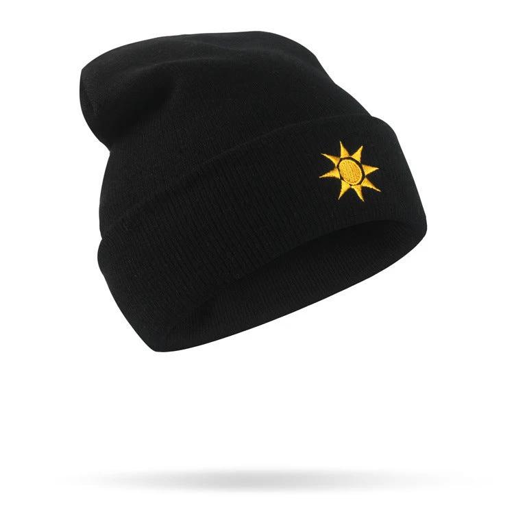 Men's Woolen Weather Embroided Knitted Beanie by GJG Denim