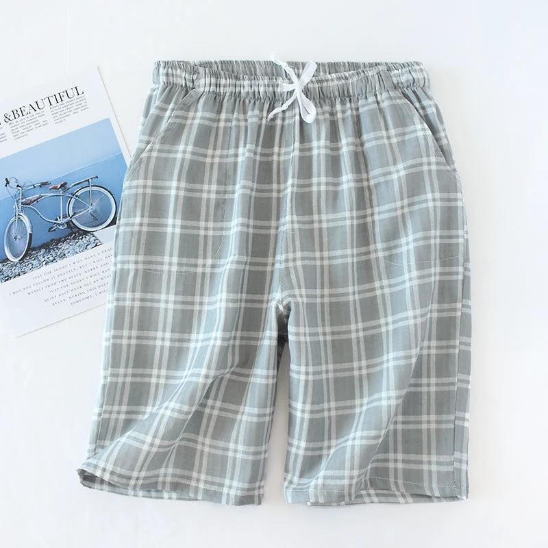 Cotton Cropped Pants Loose Casual Pajama Shorts Summer by GJG Denim