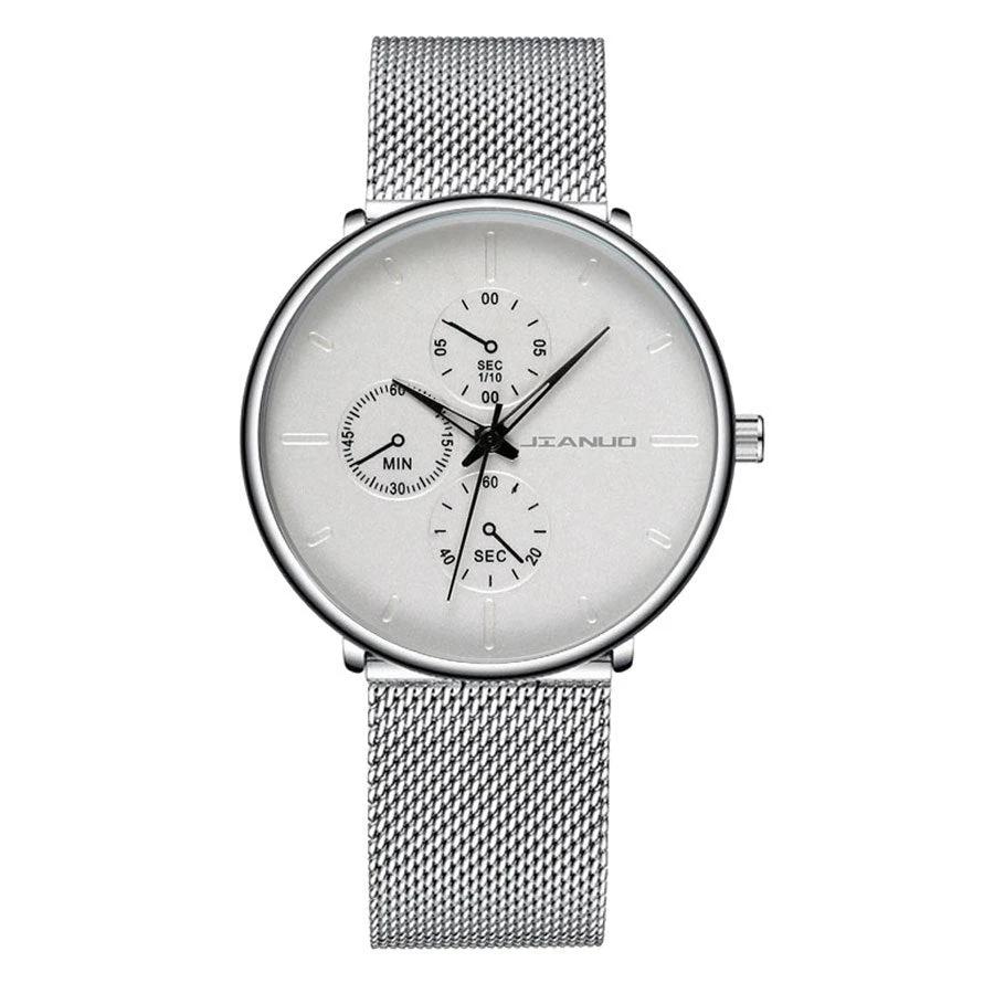 Men's Mesh-band Quartz Casual Business Luminous Watch by GJG Denim