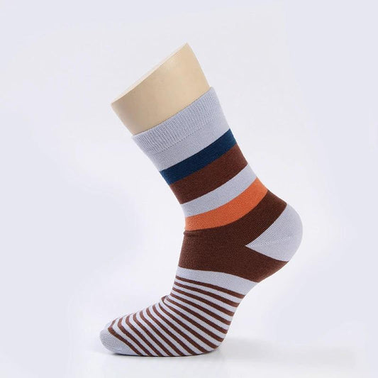 Men's Cotton Colorful Stripes Socks by GJG Denim