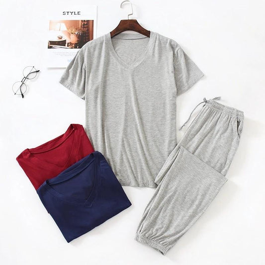 Men's Short Sleeved Pajama Set by GJG Denim