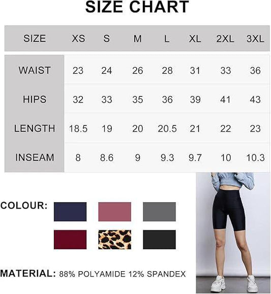 3 Pack Biker Shorts For Women High Waist With Pockets - '' Summer Tummy Control Spandex Workout Running Yoga Shorts by GJG Denim