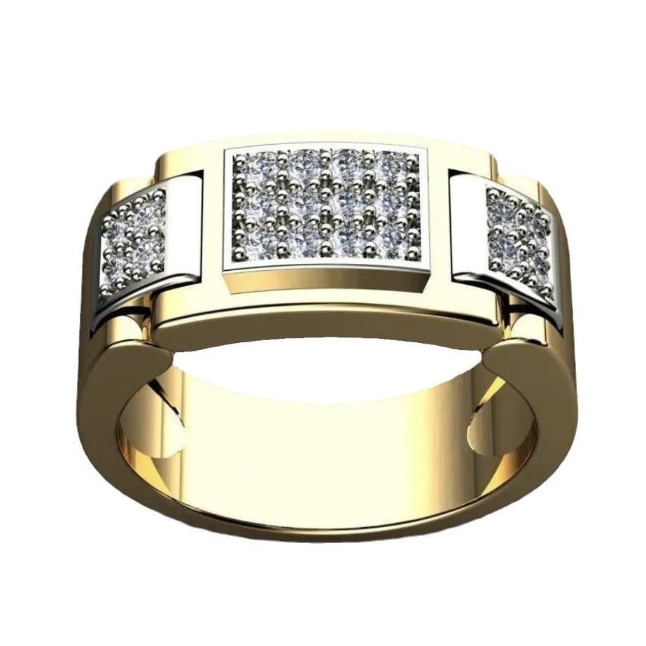 Fashion Rectangular Full Diamond Like Men's Ring by GJG Denim