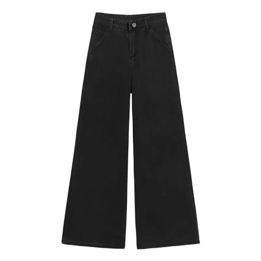 Black High Waisted Wide Leg Jeans by GJG Denim