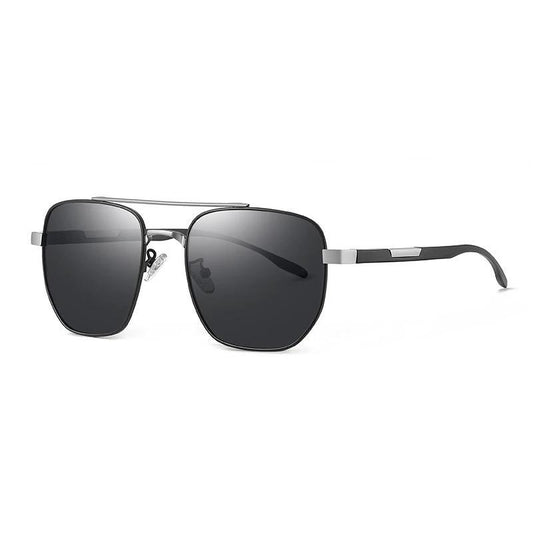 Men's Metal Aluminum Magnesium Spectacle Foot UV Protection Large Rim Sunglasses by GJG Denim