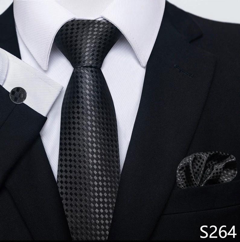 Men's Creative All-match Business Formal Wear Tie Scarf Cufflink Set by GJG Denim