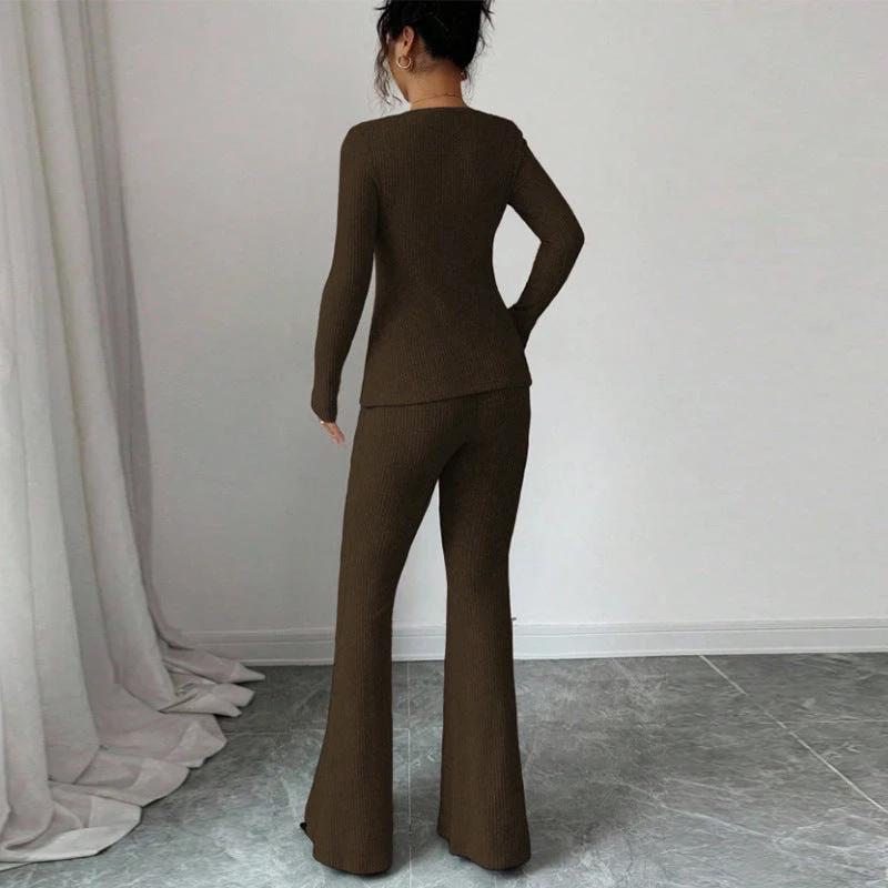 Women's Fashion Long-Sleeve Casual Pants Suit by GJG Denim