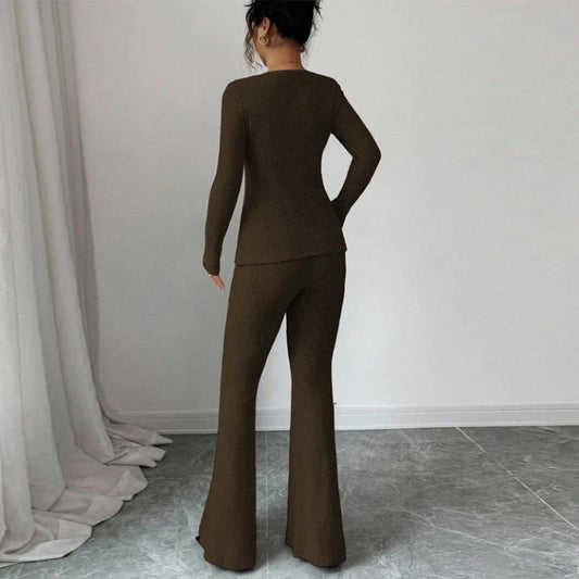 Women's Fashion Long-Sleeve Casual Pants Suit by GJG Denim
