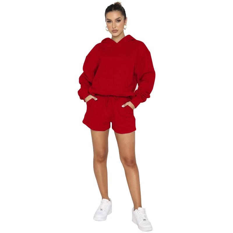 Solid Color Pullover Hooded Long Sleeves Sweater For Women by GJG Denim