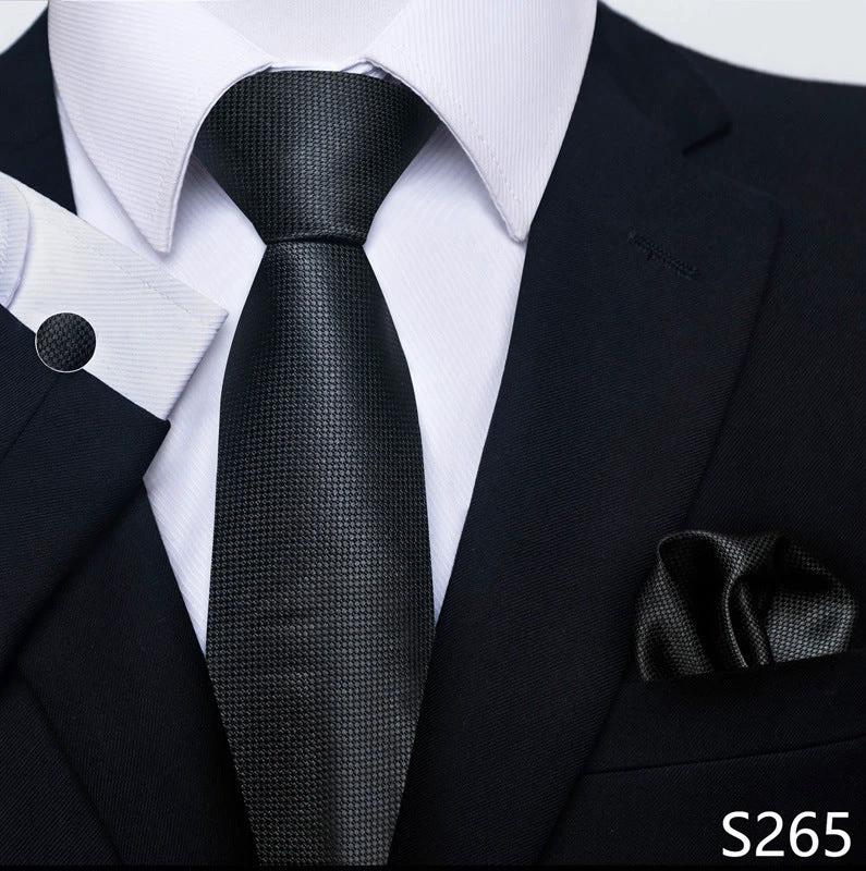 Men's Creative All-match Business Formal Wear Tie Scarf Cufflink Set by GJG Denim