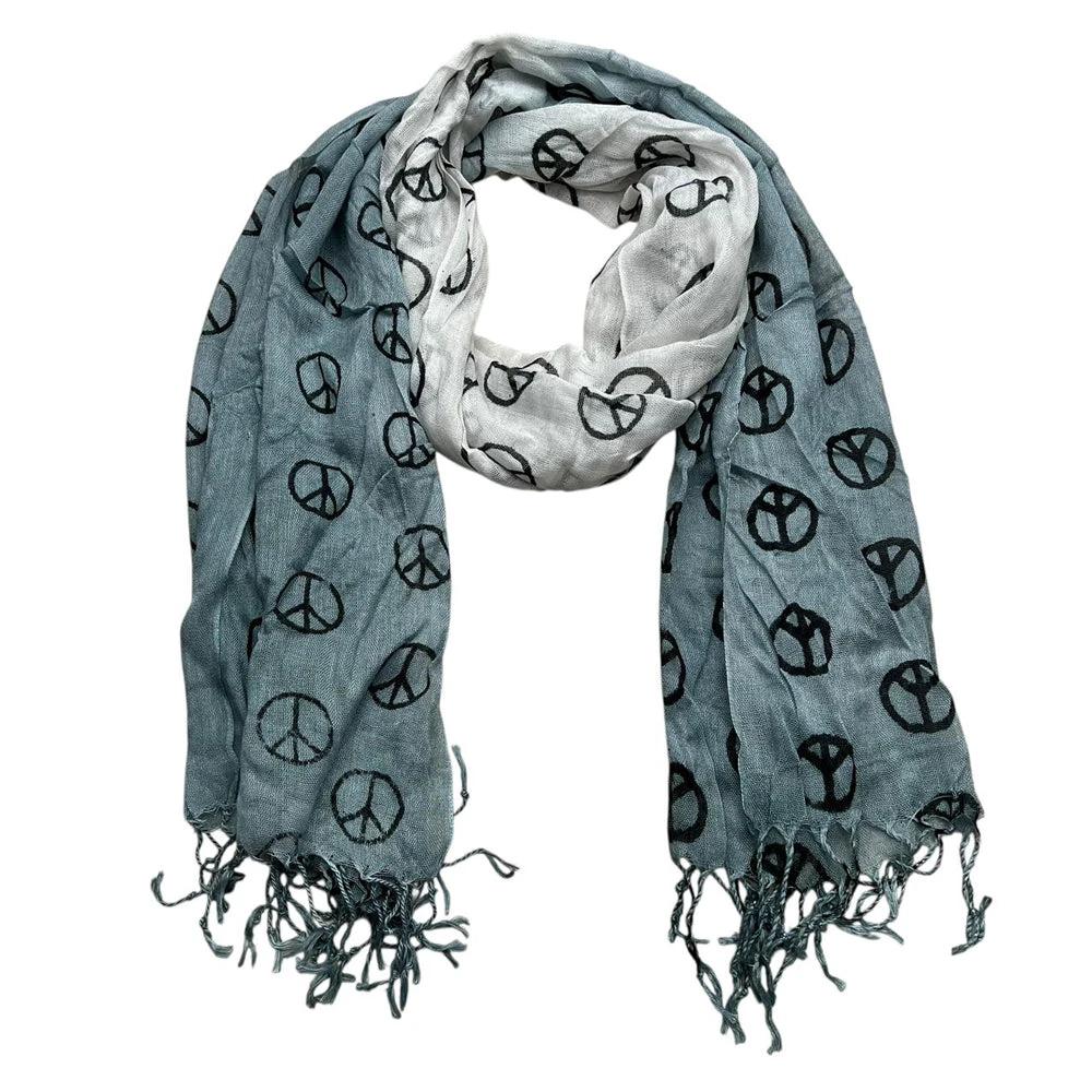 Grey Printed Viscose Scarf - Subtle Pattern Scarf 63inchx22inch by GJG Denim