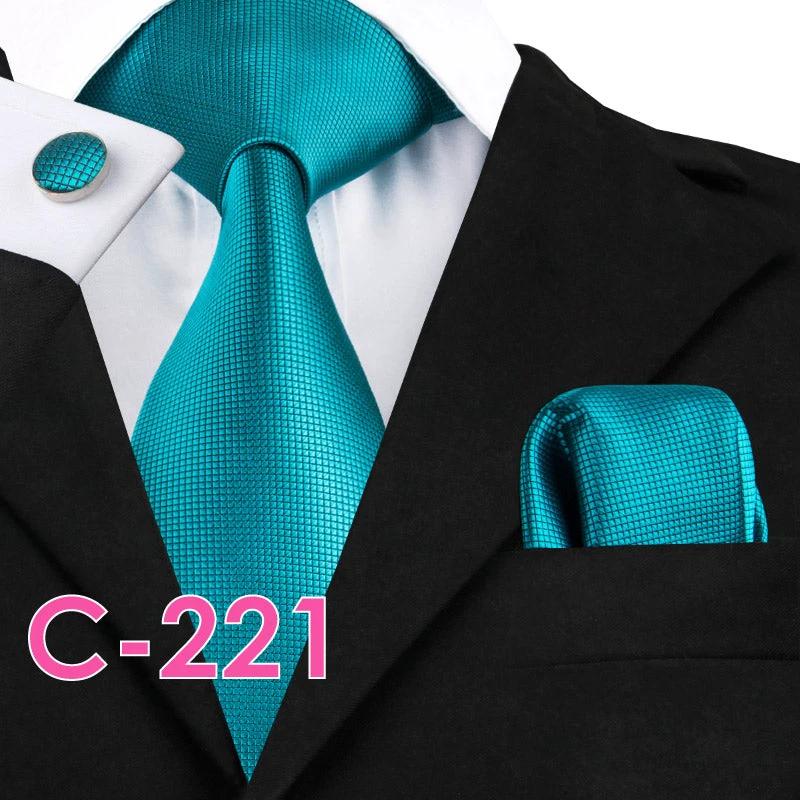 Solid Color Ribbed Collar Tie Set for Men by GJG Denim