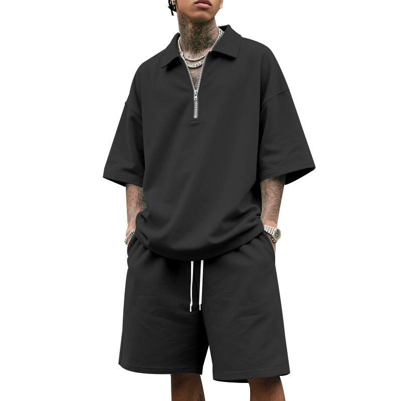 Lapel Suit Men's Summer Two-piece Set Loose by GJG Denim