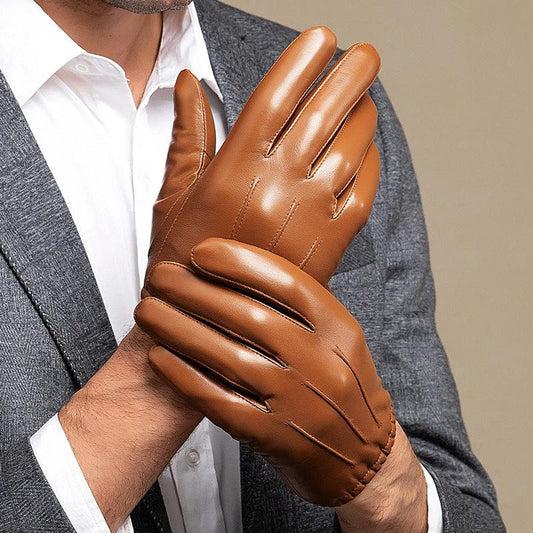 Genuine Sheep Skin Fleece Lined Gloves For Men by GJG Denim