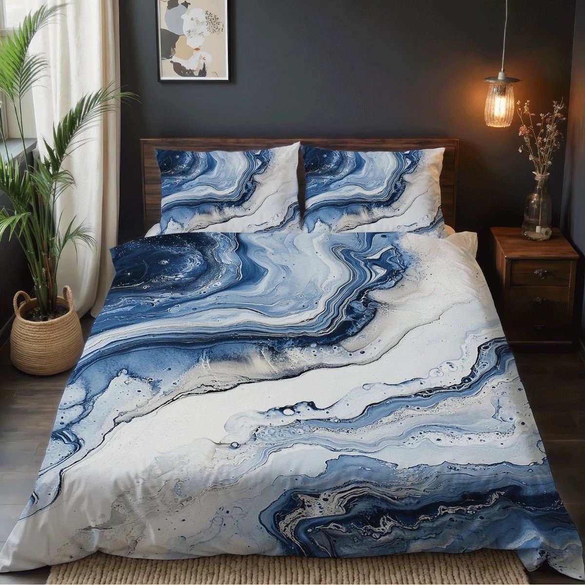 Print Duvet Cover 3 piece Set by GJG Denim