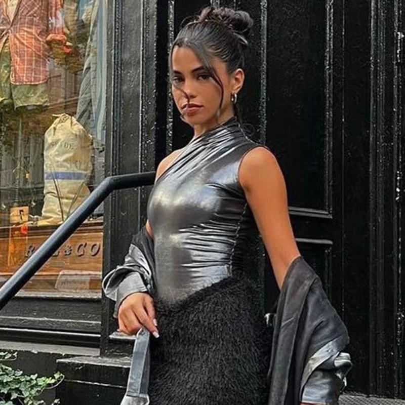 One Shoulder Bodysuit Fashion New Women by GJG Denim