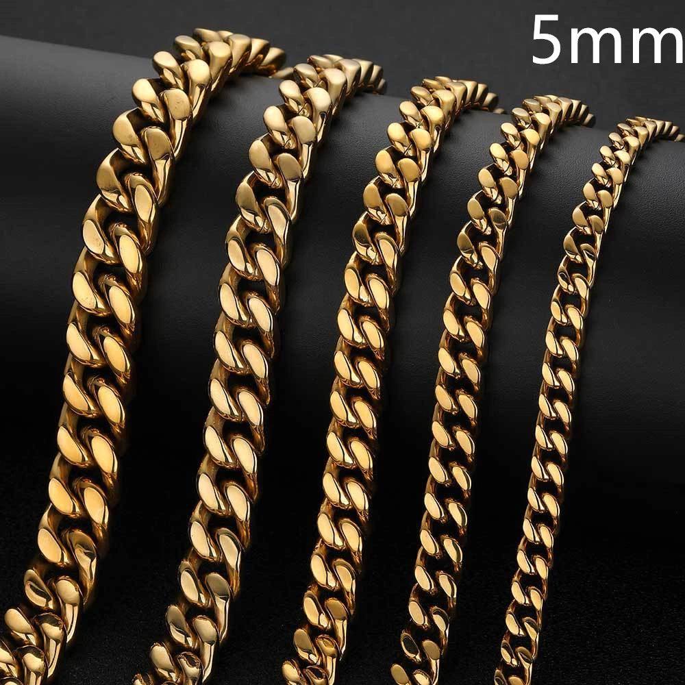 Stainless Steel Cuban Chain For Men by GJG Denim