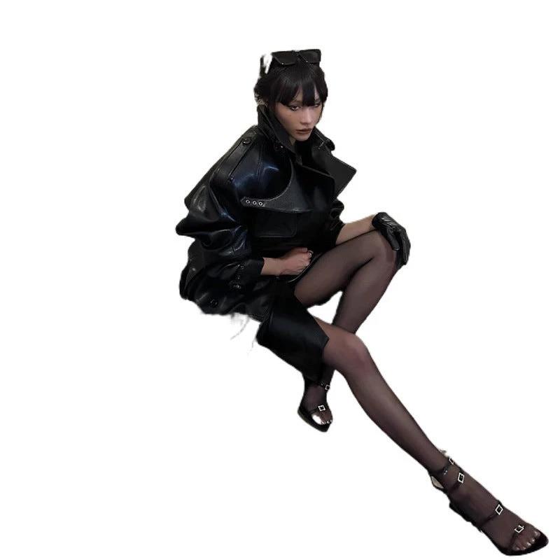 Autumn And Winter New Loose Cool Long Trench Coat by GJG Denim