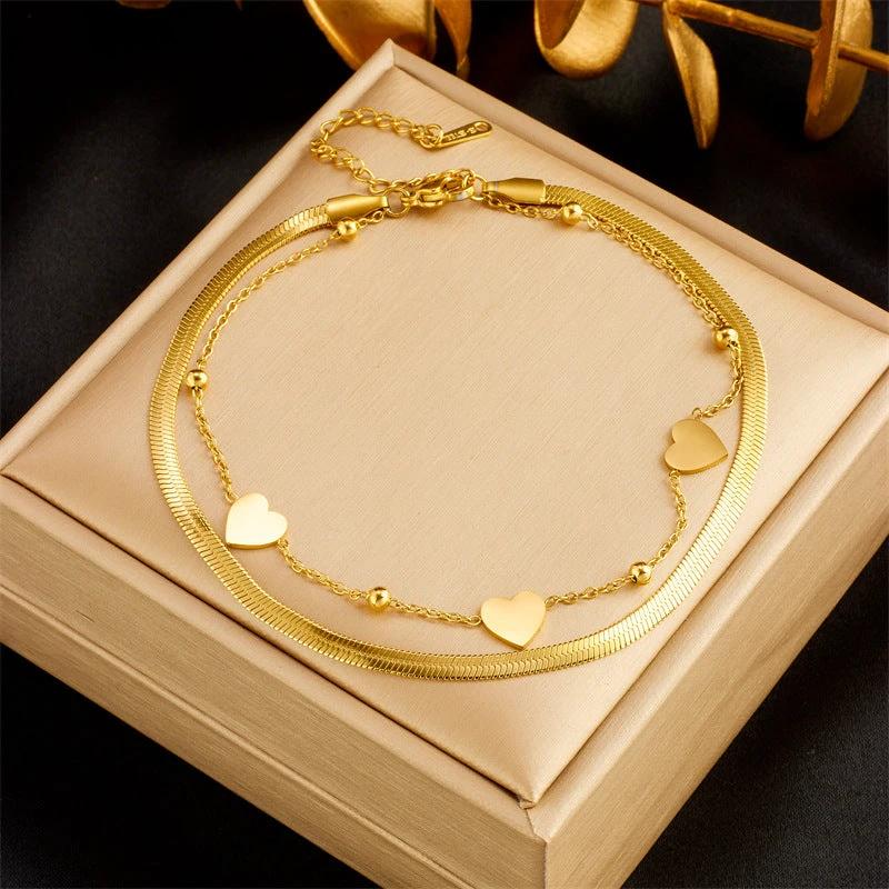 Fashionable Heart-Shaped White Shell Life Tree Butterfly Womens Anklet by GJG Denim