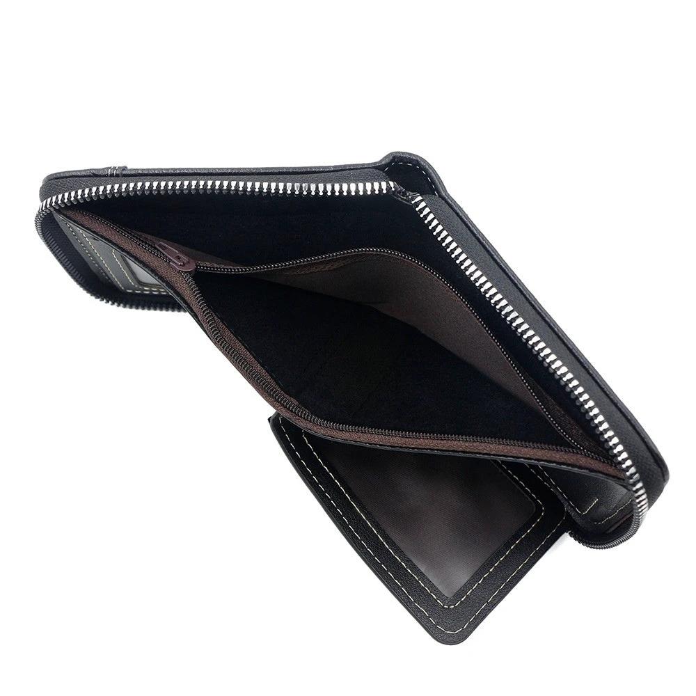 Matte Stitching Men's Short Wallet Multiple Card Slots by GJG Denim
