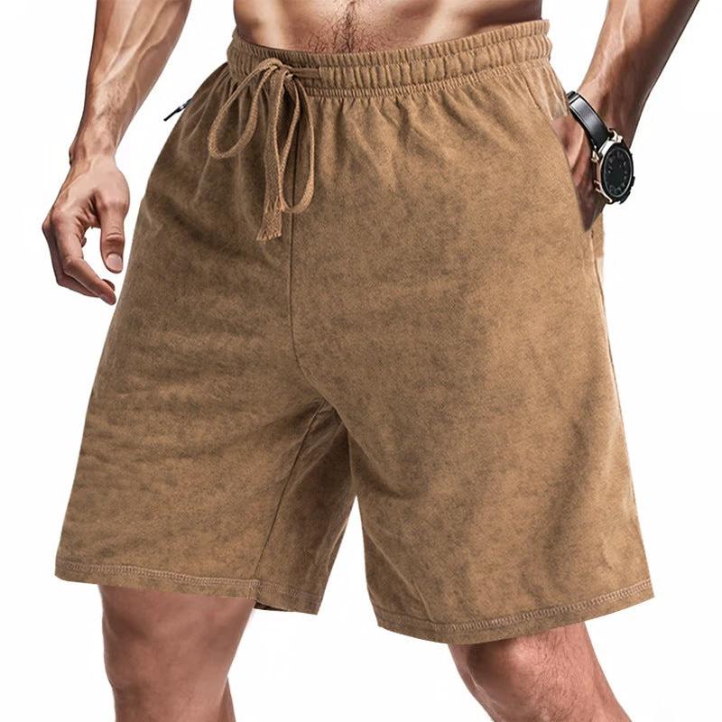Men's Loose And Simple Tie-dyed Terry Casual Shorts by GJG Denim