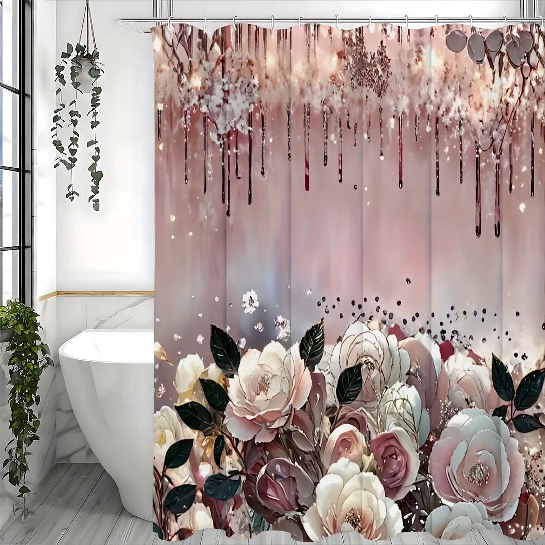 Art Flower Shower Curtain by GJG Denim