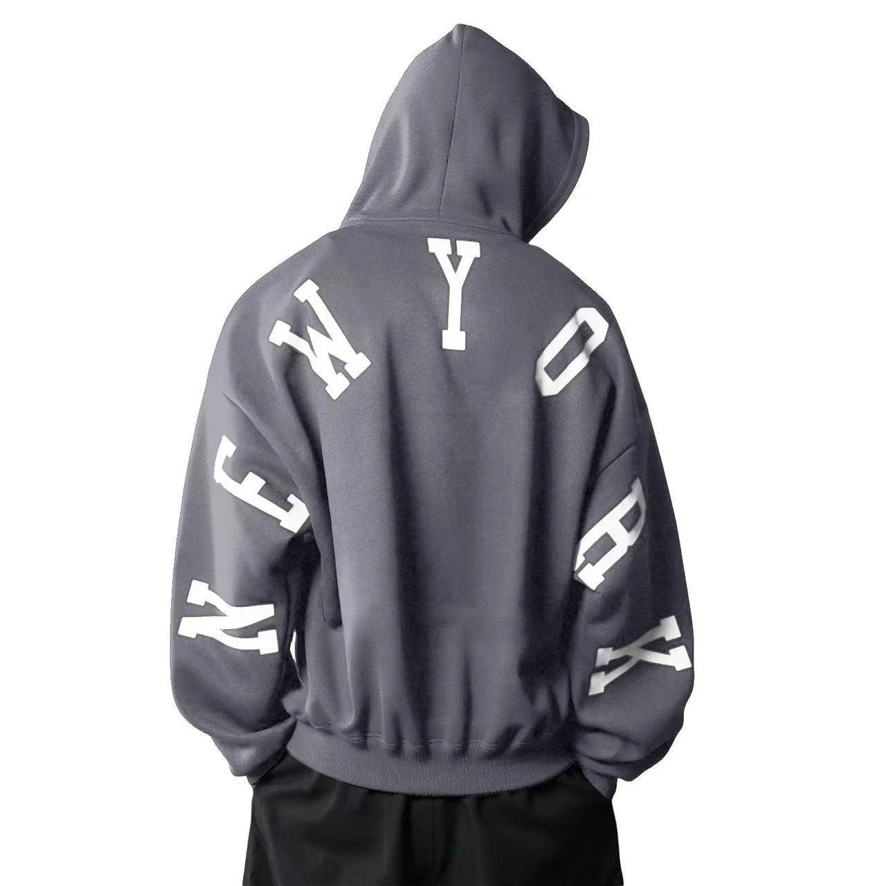 Fashion Printed Thickening All-match Long Sleeve Loose Hooded Sweater For Women by GJG Denim