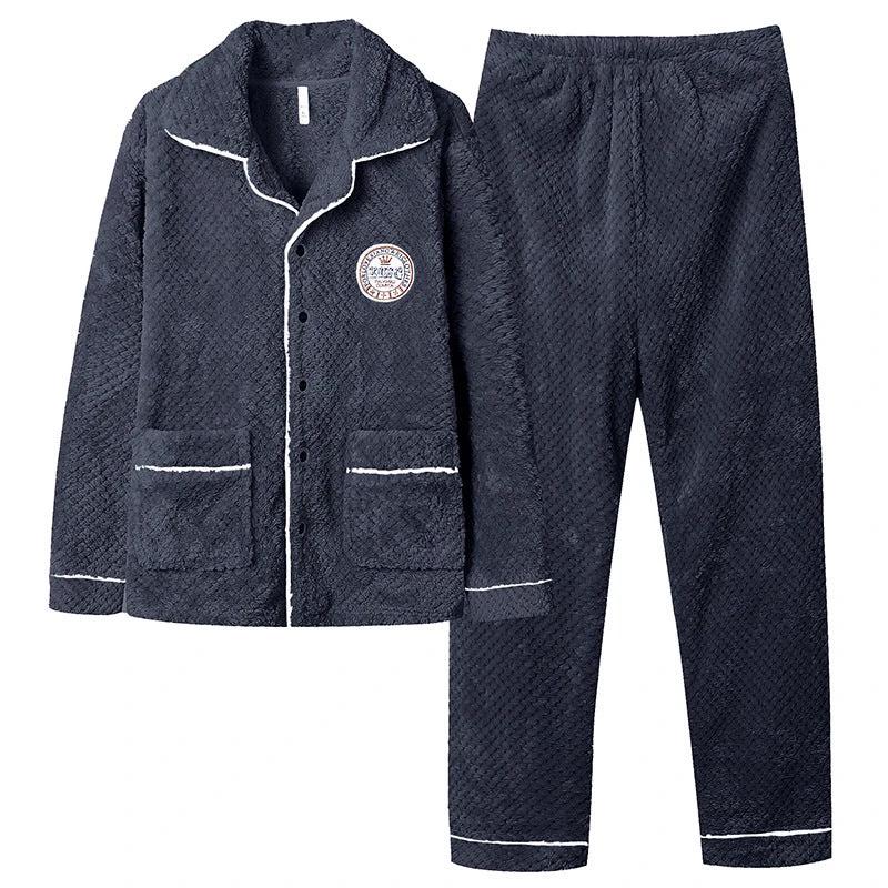 Men's Long Sleeve Cardigan Pajamas by GJG Denim