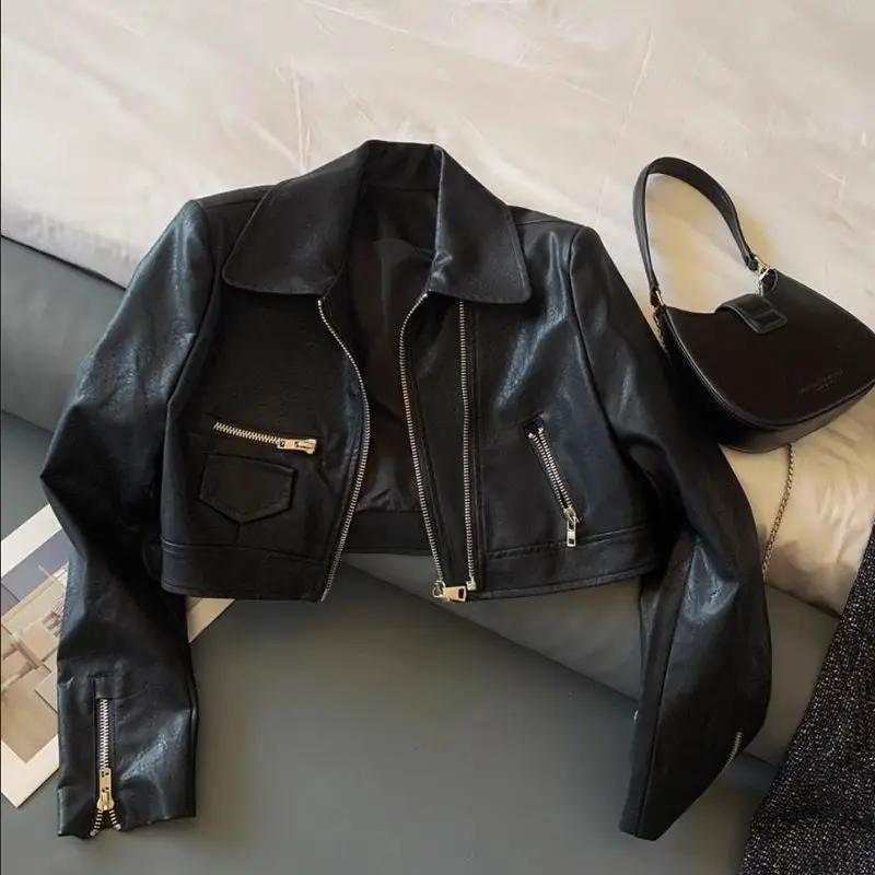 Loose-fitting Versatile Washed Leather Jacket by GJG Denim