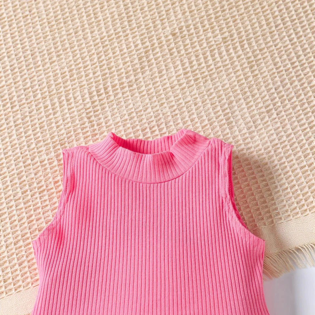 New Girls' Solid Color Sleeveless Vest Letters by GJG Denim