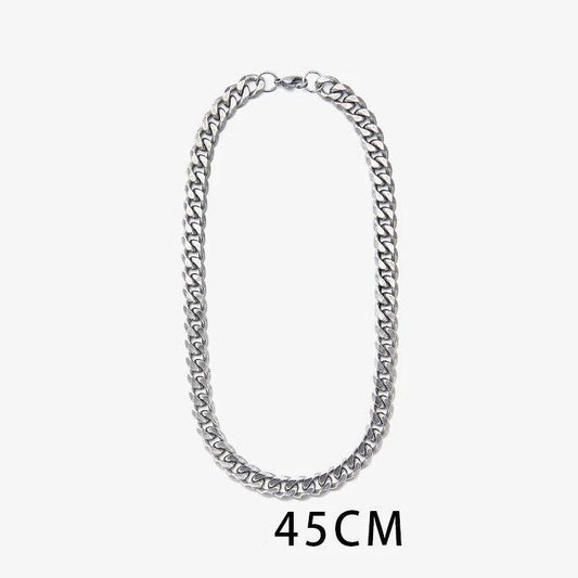 Titanium Steel Cuban Necklace For Men by GJG Denim