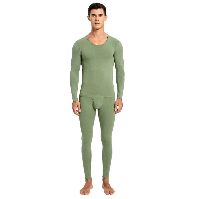 Men's Thermal Underwear Knitted Cotton Stretchy Close-fitting Set by GJG Denim