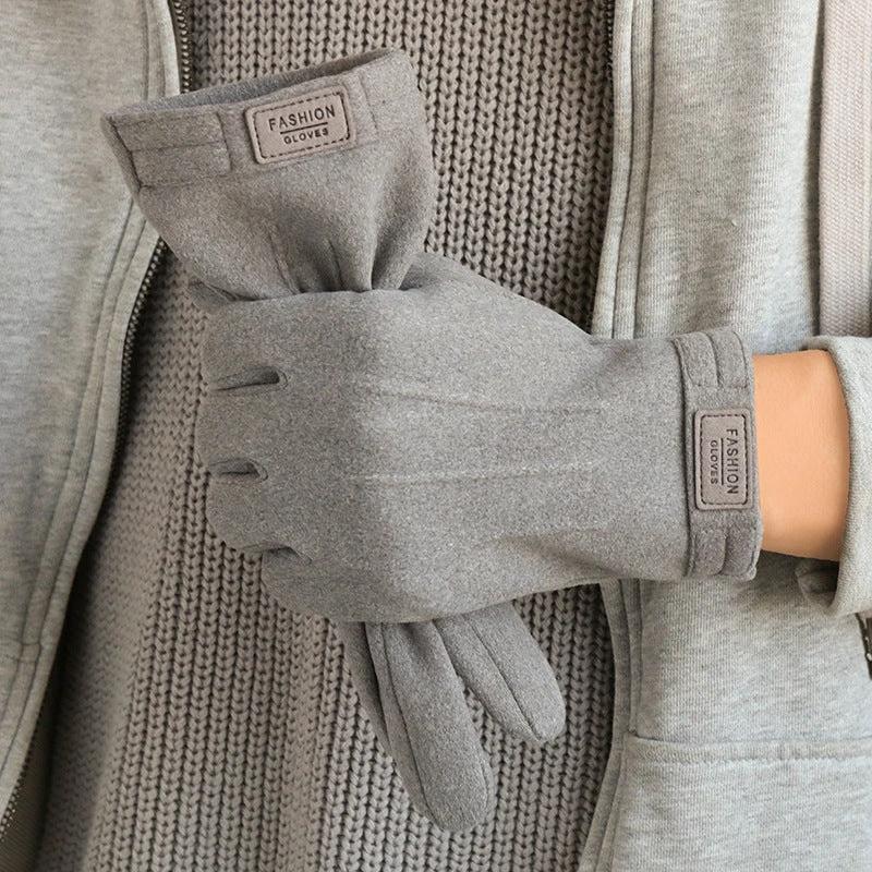 Men's Winter Fleece-lined Warm Wind-proof And Cold Protection Touch Screen Cycling Gloves by GJG Denim