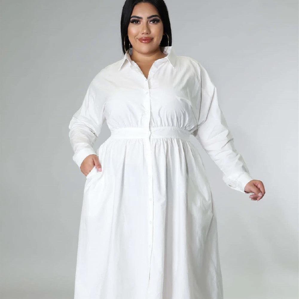 Fashion Plus Size Women's dress long V-neck by GJG Denim