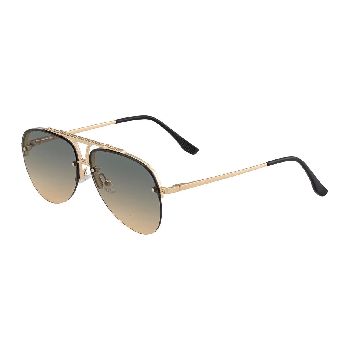 Men's Fashion Metal Half-Frame Sunglasses by GJG Denim