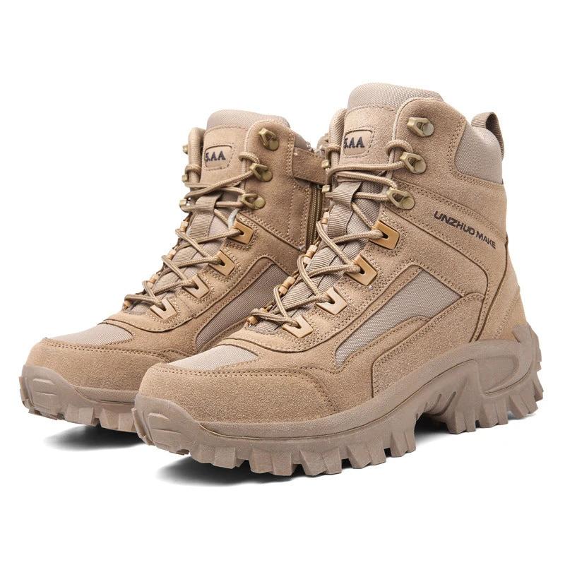 Men's Combat High-top Outdoor Training Combat Hiking Desert Warm Snow Boots by GJG Denim
