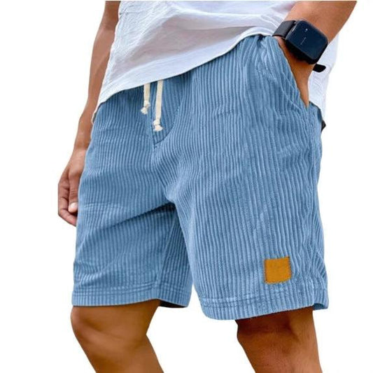 Vintage Embroidered Corduroy Fashion Lace-up Casual Shorts by GJG Denim