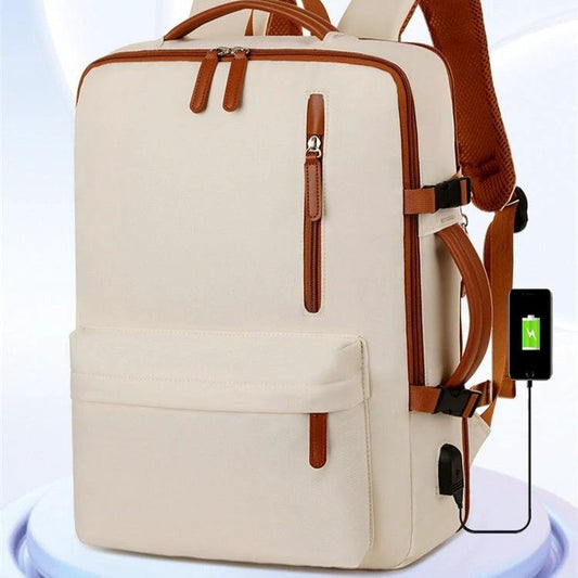 Business Travel Laptop Bag With Dual-Shoulder USB Charging Port For Men by GJG Denim