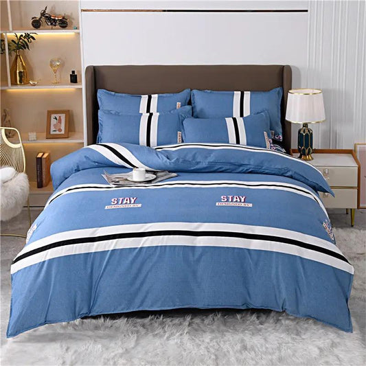 Breathable And Skin-friendly Brushed Duvet Cover And Bed Sheets by GJG Denim