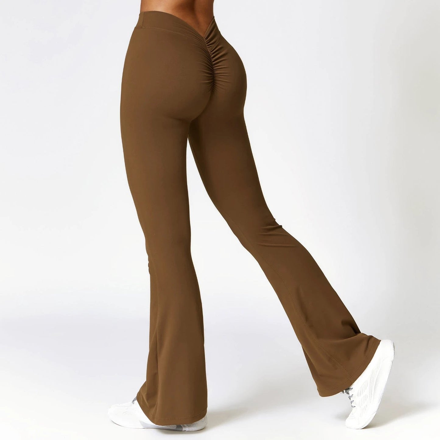 High-waist Quick-drying Fitness Sports Wide Legs Bootcut Trousers by GJG Denim