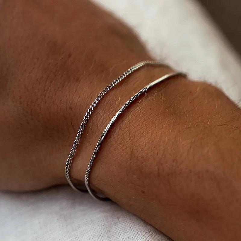 Men's Minimalist Personality Cold Style Double-layer Bracelet by GJG Denim